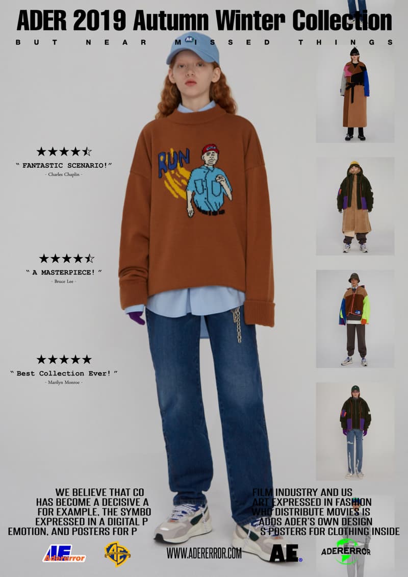 ader error fall winter collection film in fashion outerwear puffer coats jackets sweaters korean streetwear brand