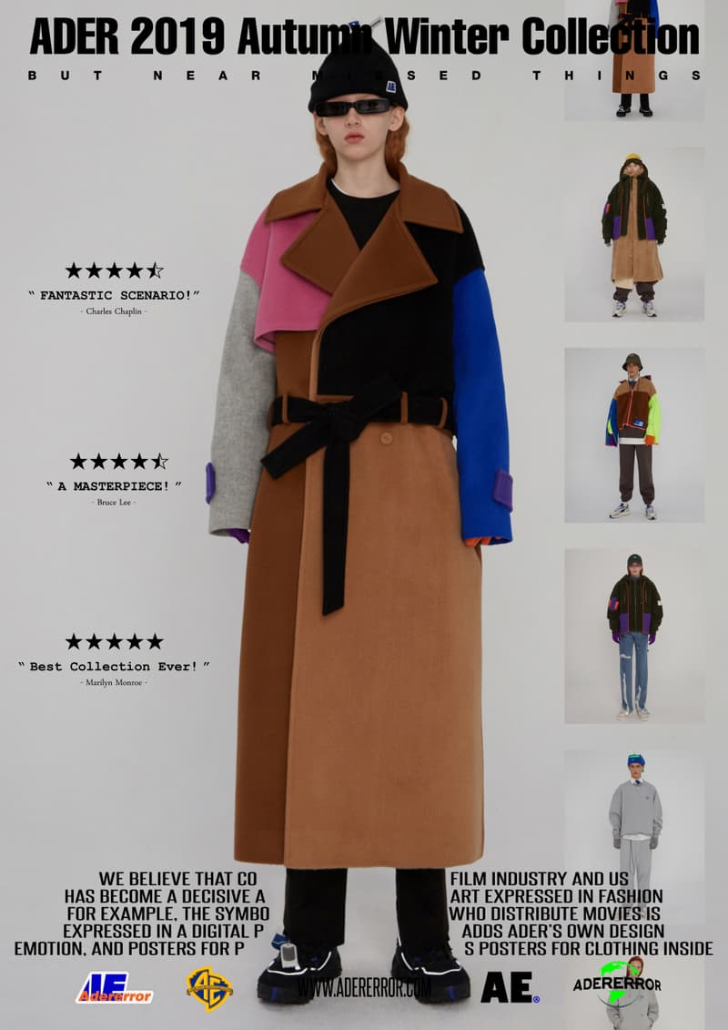 ader error fall winter collection film in fashion outerwear puffer coats jackets sweaters korean streetwear brand