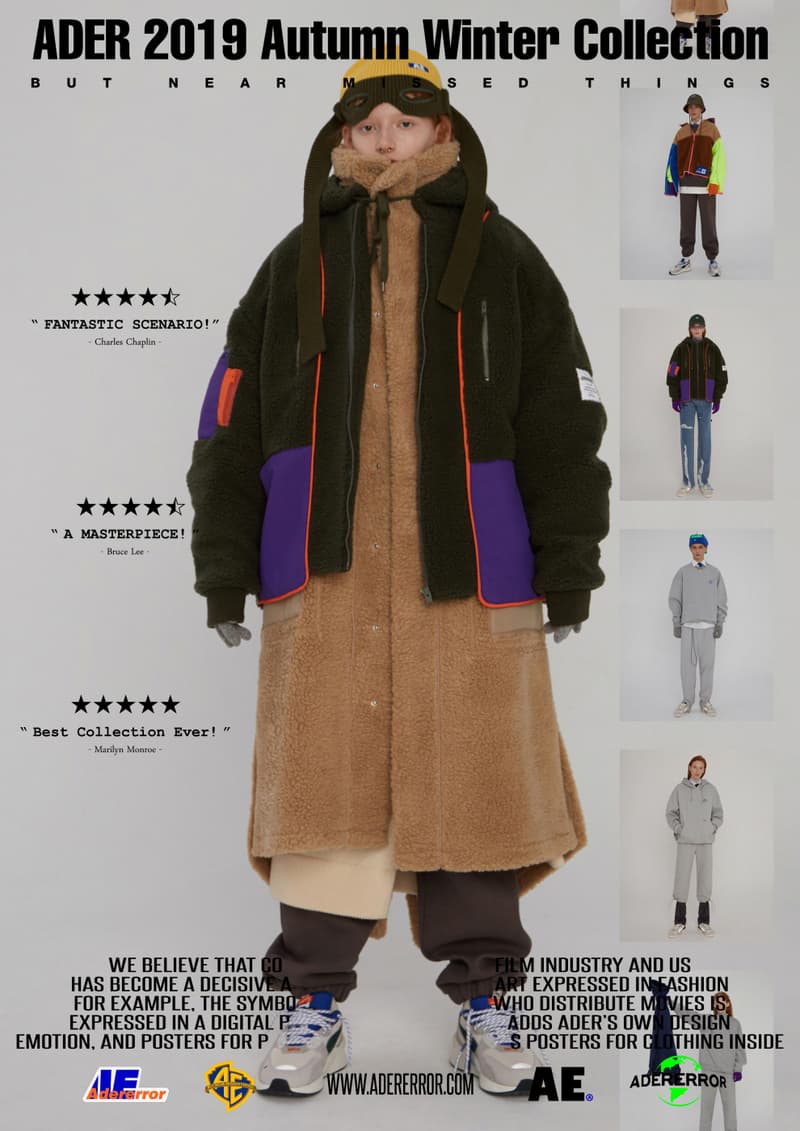 ader error fall winter collection film in fashion outerwear puffer coats jackets sweaters korean streetwear brand
