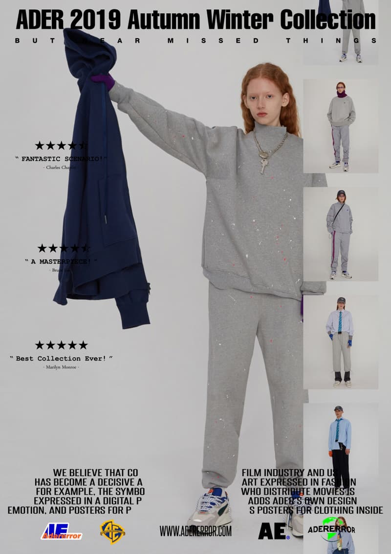 ader error fall winter collection film in fashion outerwear puffer coats jackets sweaters korean streetwear brand