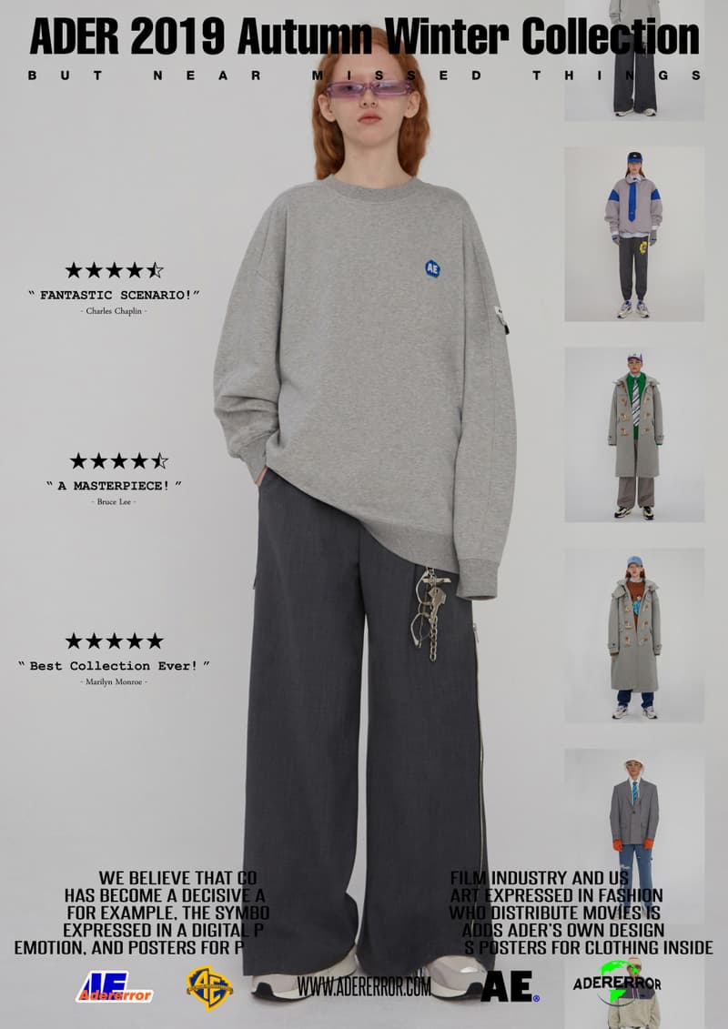 ader error fall winter collection film in fashion outerwear puffer coats jackets sweaters korean streetwear brand