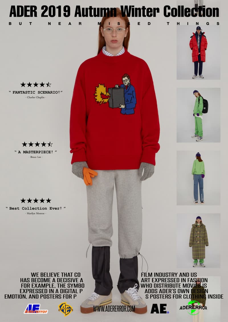 ader error fall winter collection film in fashion outerwear puffer coats jackets sweaters korean streetwear brand