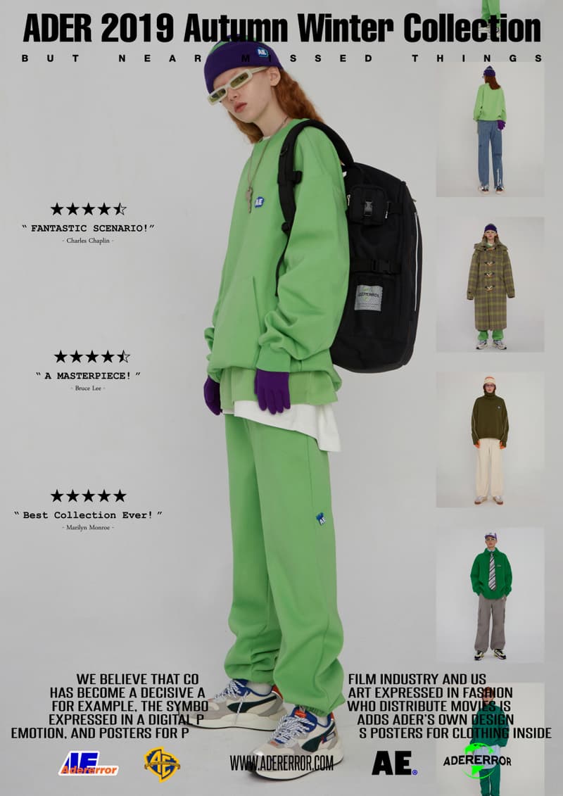 ader error fall winter collection film in fashion outerwear puffer coats jackets sweaters korean streetwear brand