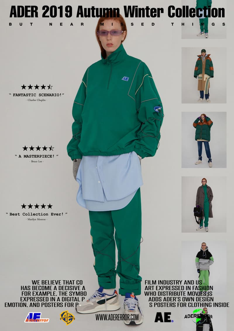 ader error fall winter collection film in fashion outerwear puffer coats jackets sweaters korean streetwear brand