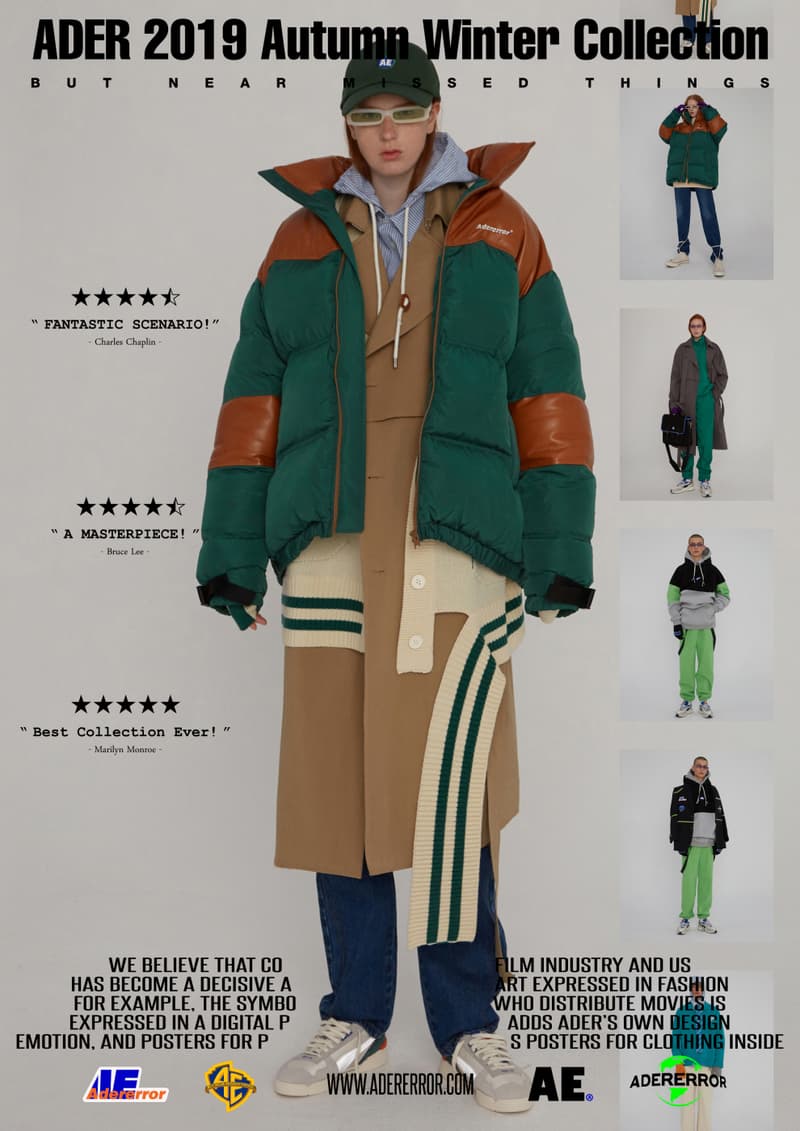 ader error fall winter collection film in fashion outerwear puffer coats jackets sweaters korean streetwear brand