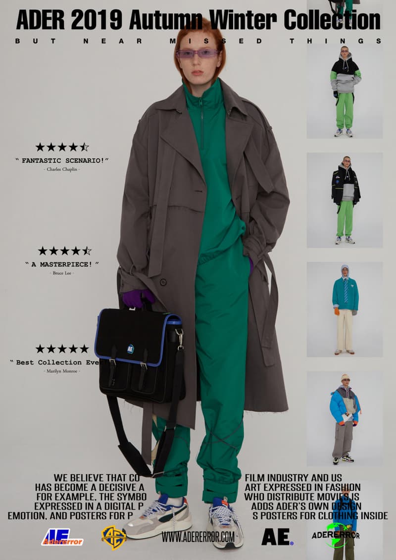 ader error fall winter collection film in fashion outerwear puffer coats jackets sweaters korean streetwear brand
