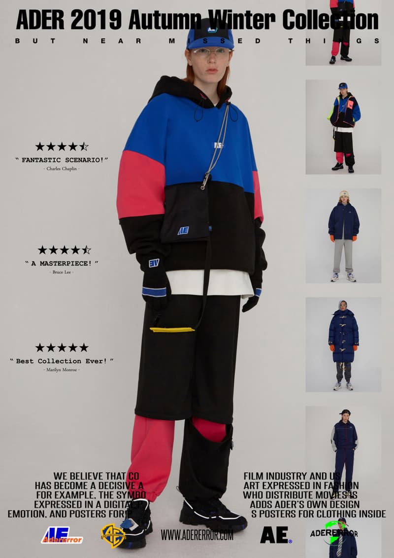 ader error fall winter collection film in fashion outerwear puffer coats jackets sweaters korean streetwear brand