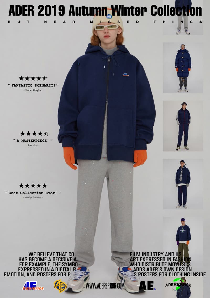 ader error fall winter collection film in fashion outerwear puffer coats jackets sweaters korean streetwear brand