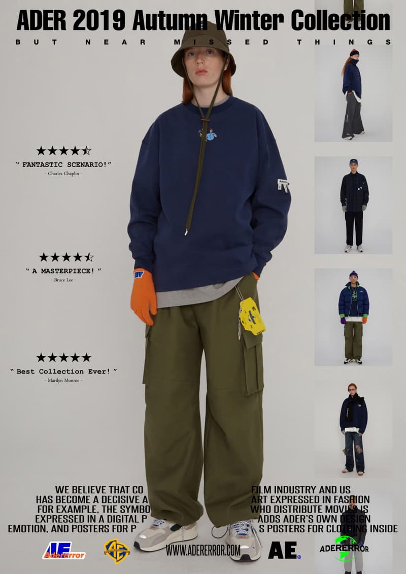 ader error fall winter collection film in fashion outerwear puffer coats jackets sweaters korean streetwear brand