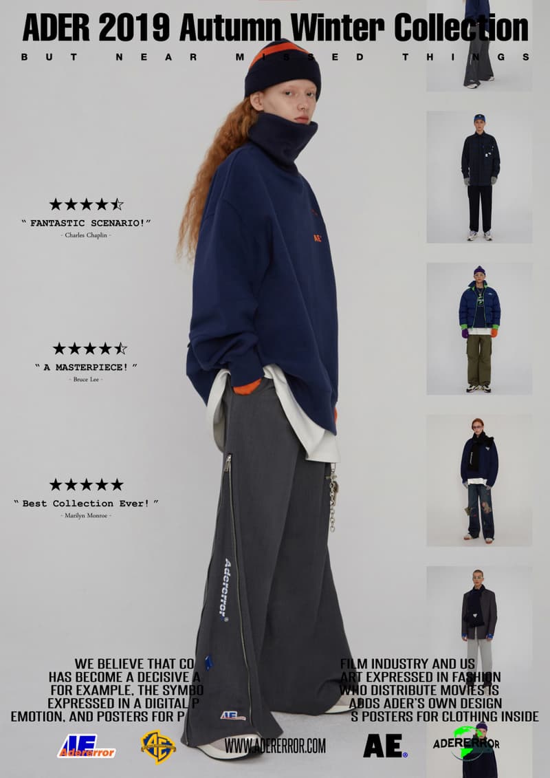 ader error fall winter collection film in fashion outerwear puffer coats jackets sweaters korean streetwear brand