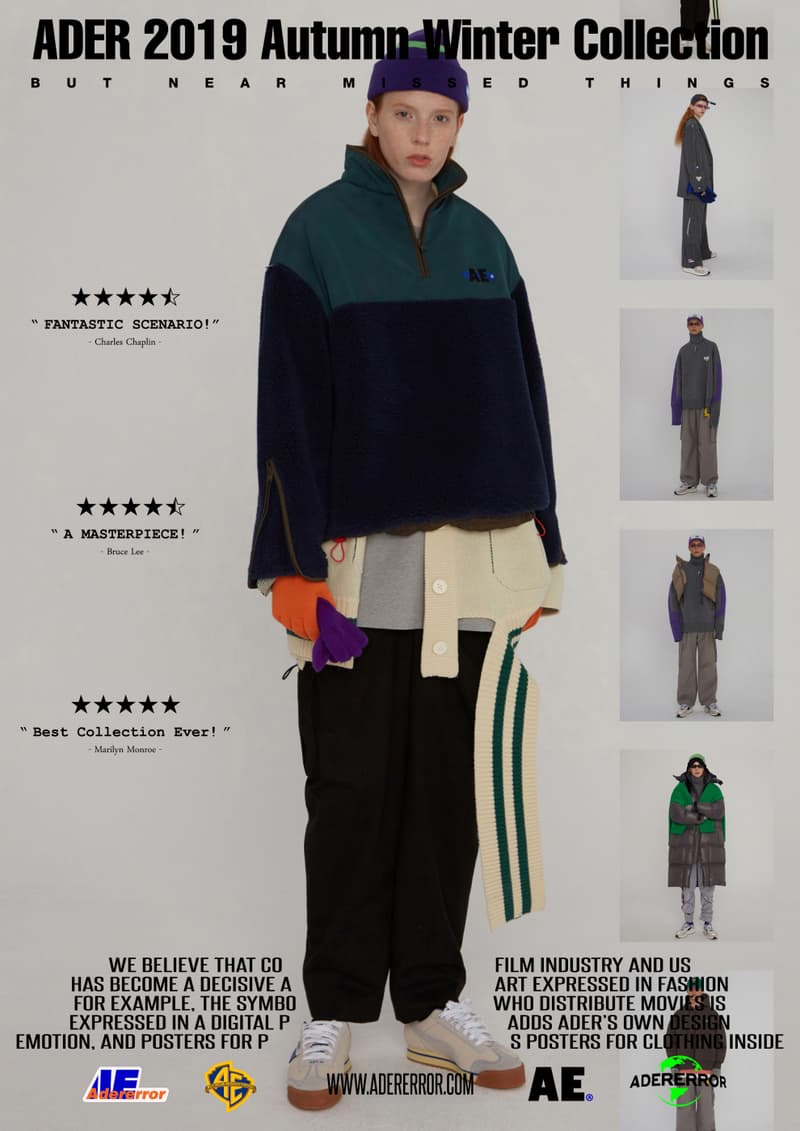 ader error fall winter collection film in fashion outerwear puffer coats jackets sweaters korean streetwear brand