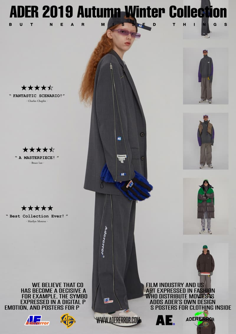 ader error fall winter collection film in fashion outerwear puffer coats jackets sweaters korean streetwear brand