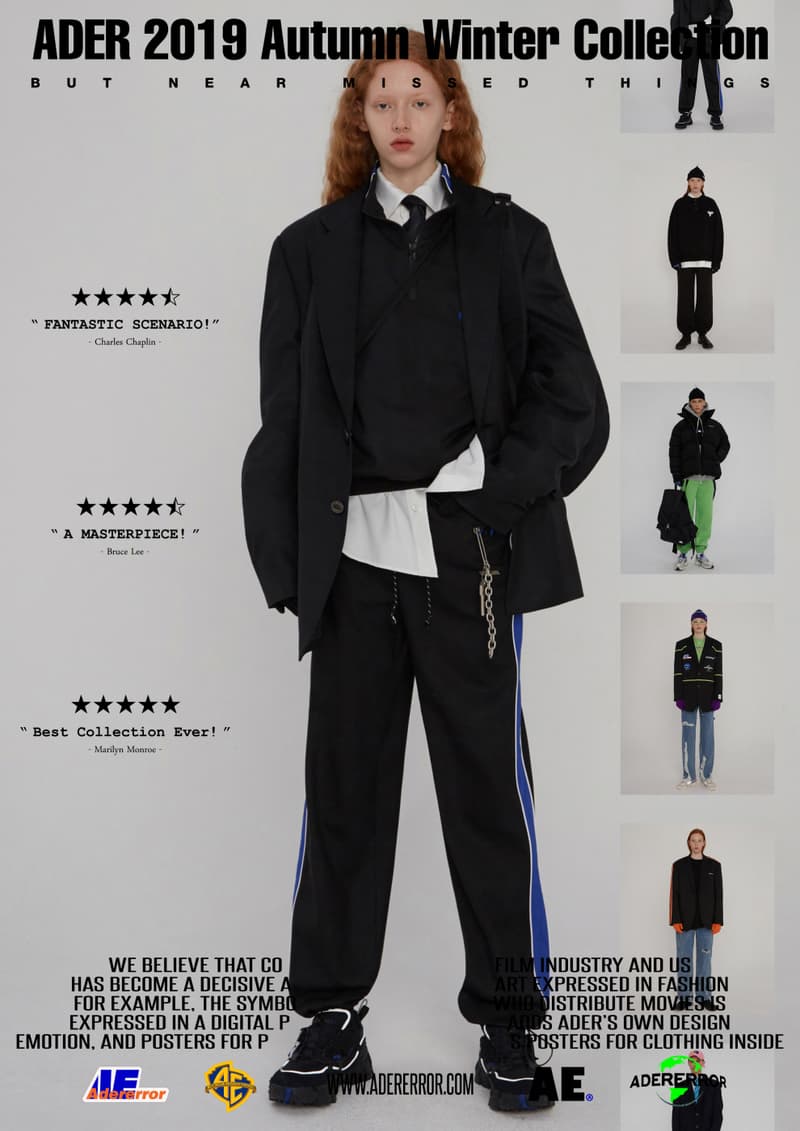 ader error fall winter collection film in fashion outerwear puffer coats jackets sweaters korean streetwear brand