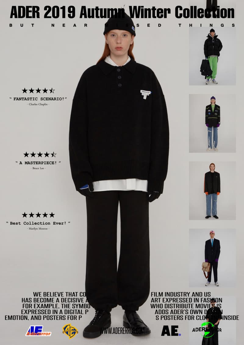 ader error fall winter collection film in fashion outerwear puffer coats jackets sweaters korean streetwear brand