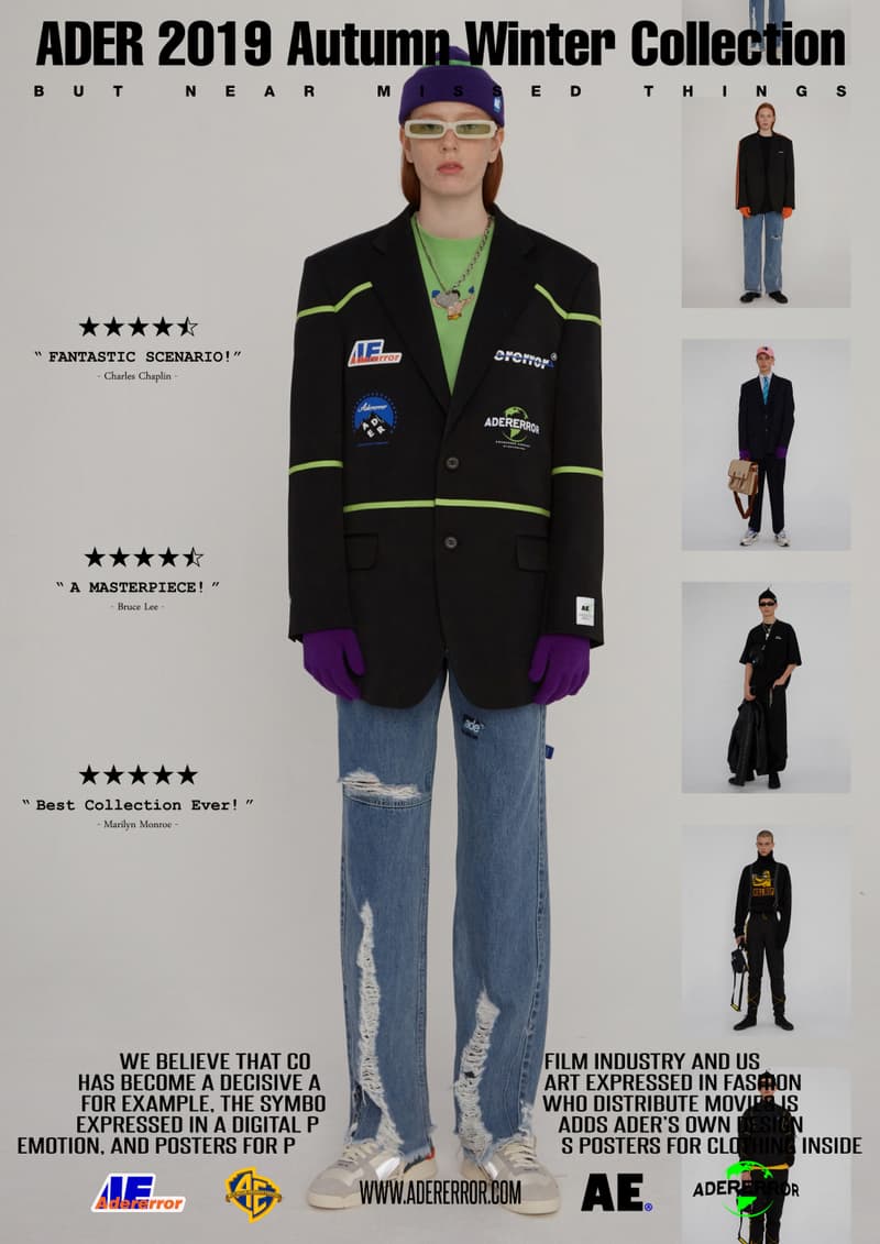 ader error fall winter collection film in fashion outerwear puffer coats jackets sweaters korean streetwear brand