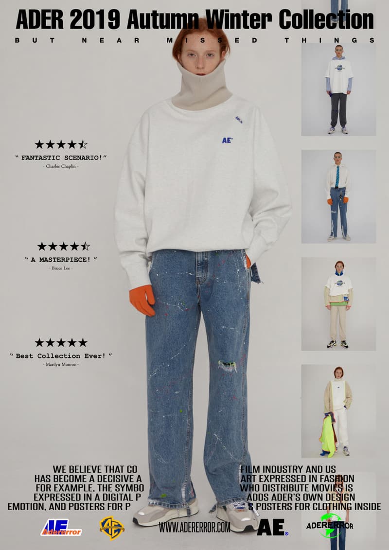 ader error fall winter collection film in fashion outerwear puffer coats jackets sweaters korean streetwear brand