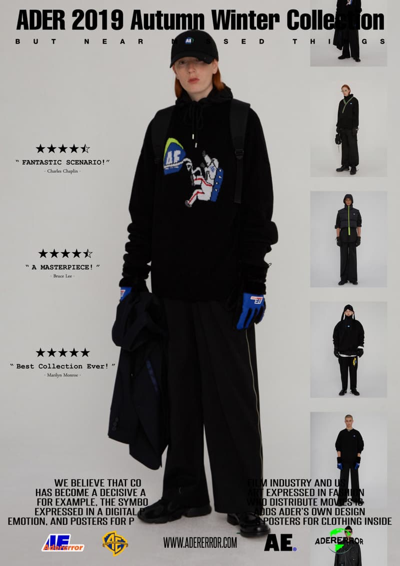 ader error fall winter collection film in fashion outerwear puffer coats jackets sweaters korean streetwear brand