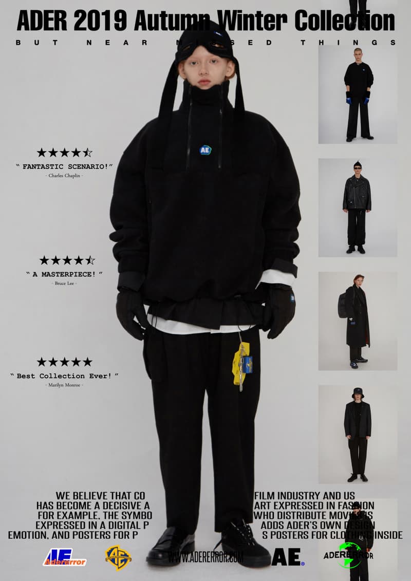 ader error fall winter collection film in fashion outerwear puffer coats jackets sweaters korean streetwear brand