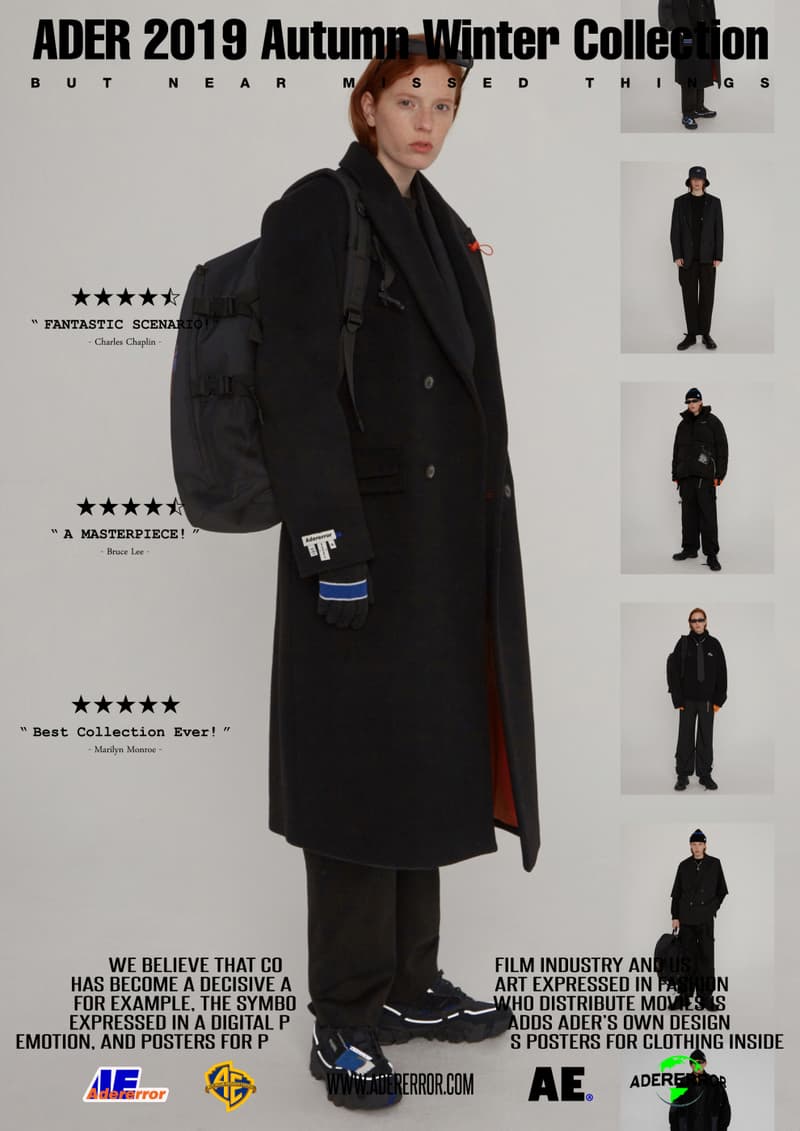 ader error fall winter collection film in fashion outerwear puffer coats jackets sweaters korean streetwear brand