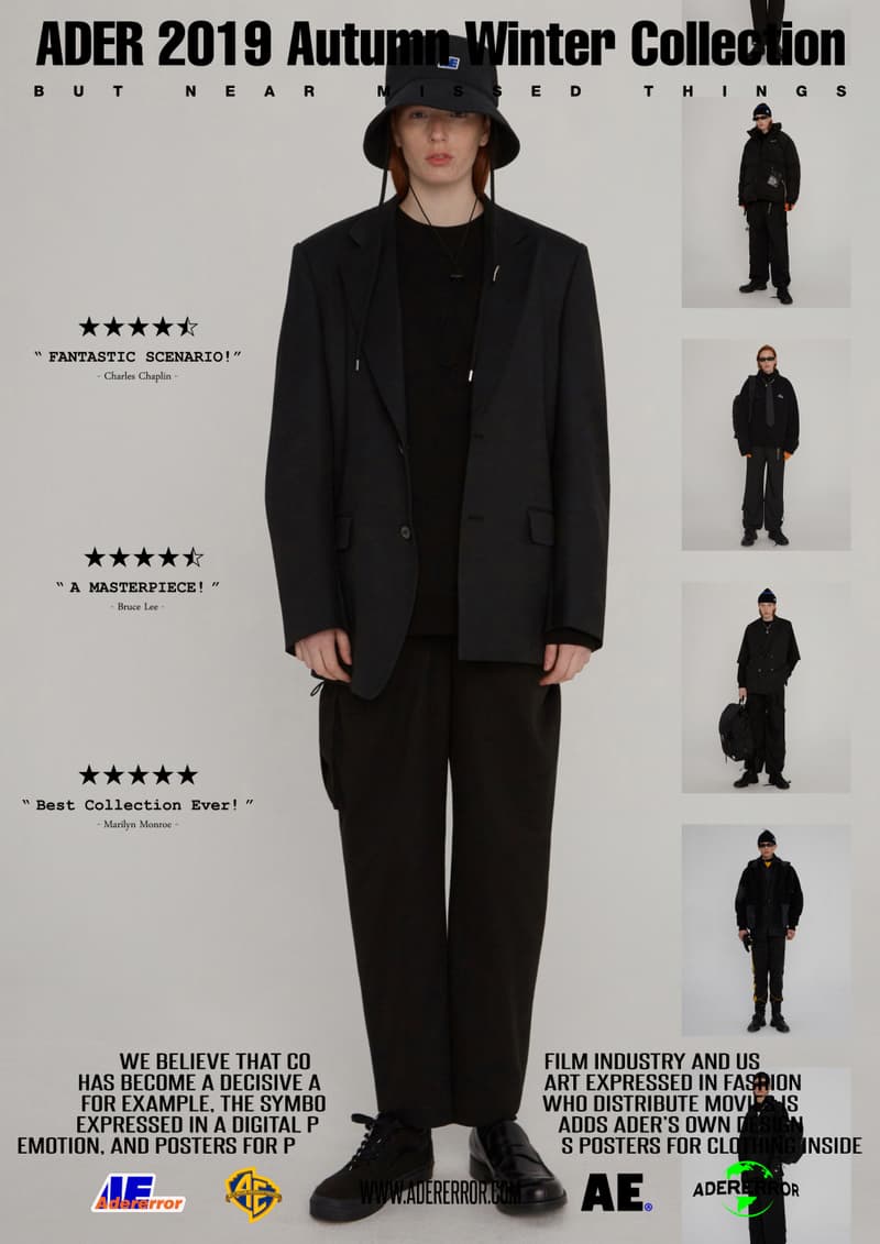 ader error fall winter collection film in fashion outerwear puffer coats jackets sweaters korean streetwear brand