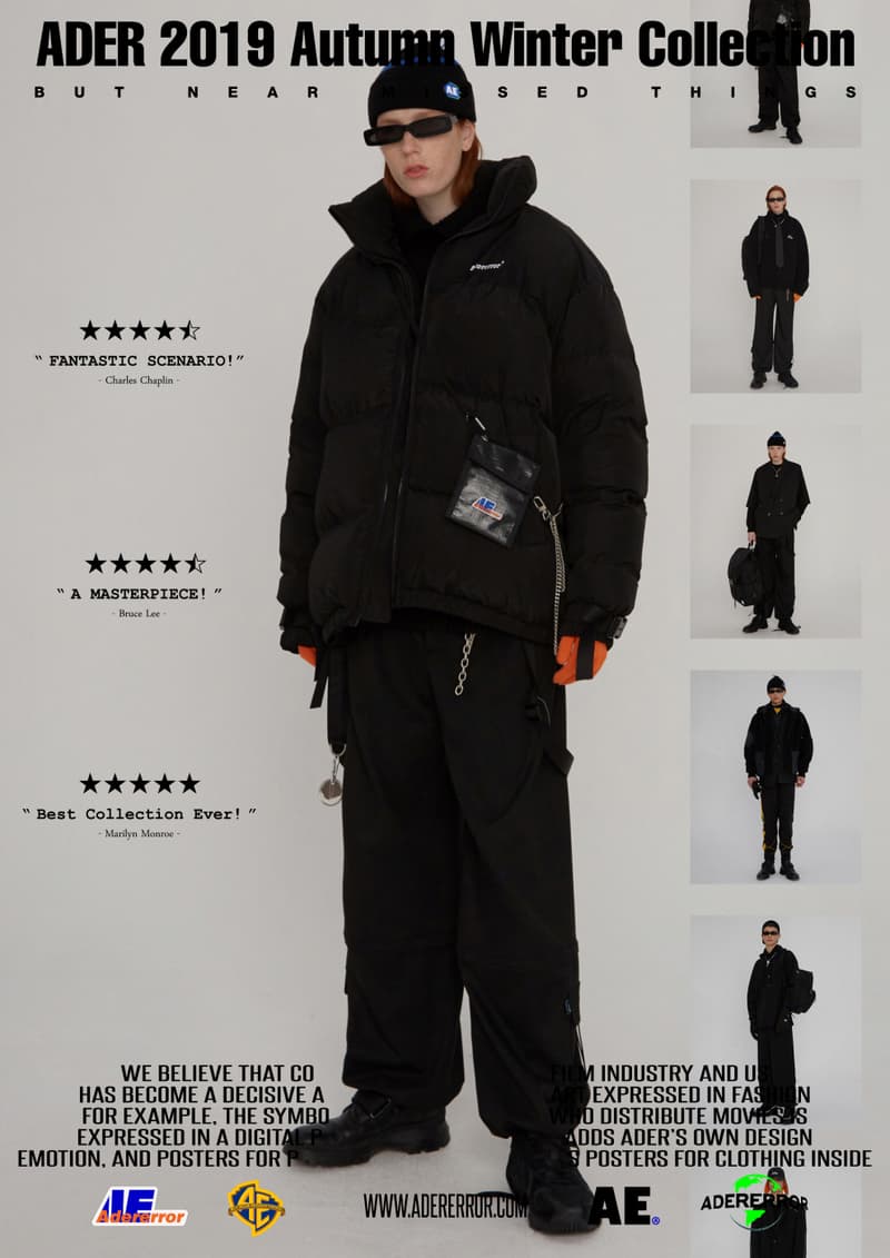ader error fall winter collection film in fashion outerwear puffer coats jackets sweaters korean streetwear brand