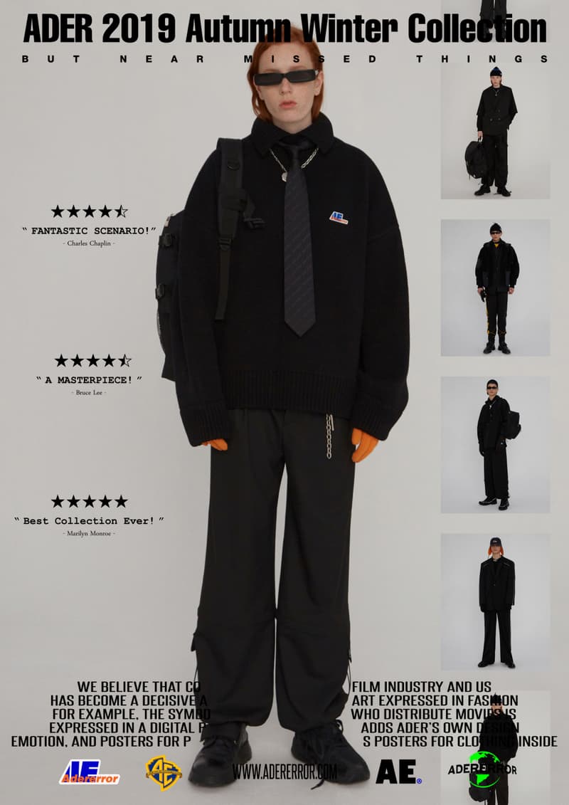 ader error fall winter collection film in fashion outerwear puffer coats jackets sweaters korean streetwear brand