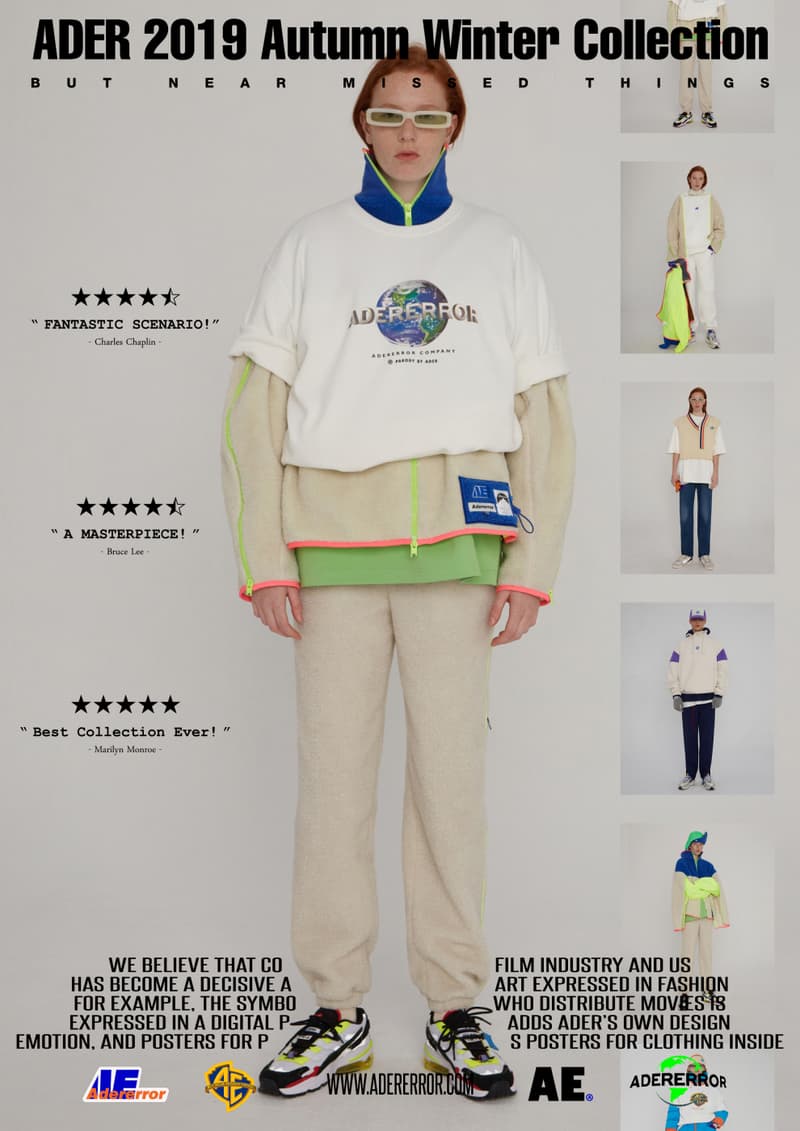 ader error fall winter collection film in fashion outerwear puffer coats jackets sweaters korean streetwear brand