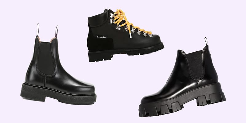 black chunky prada boots