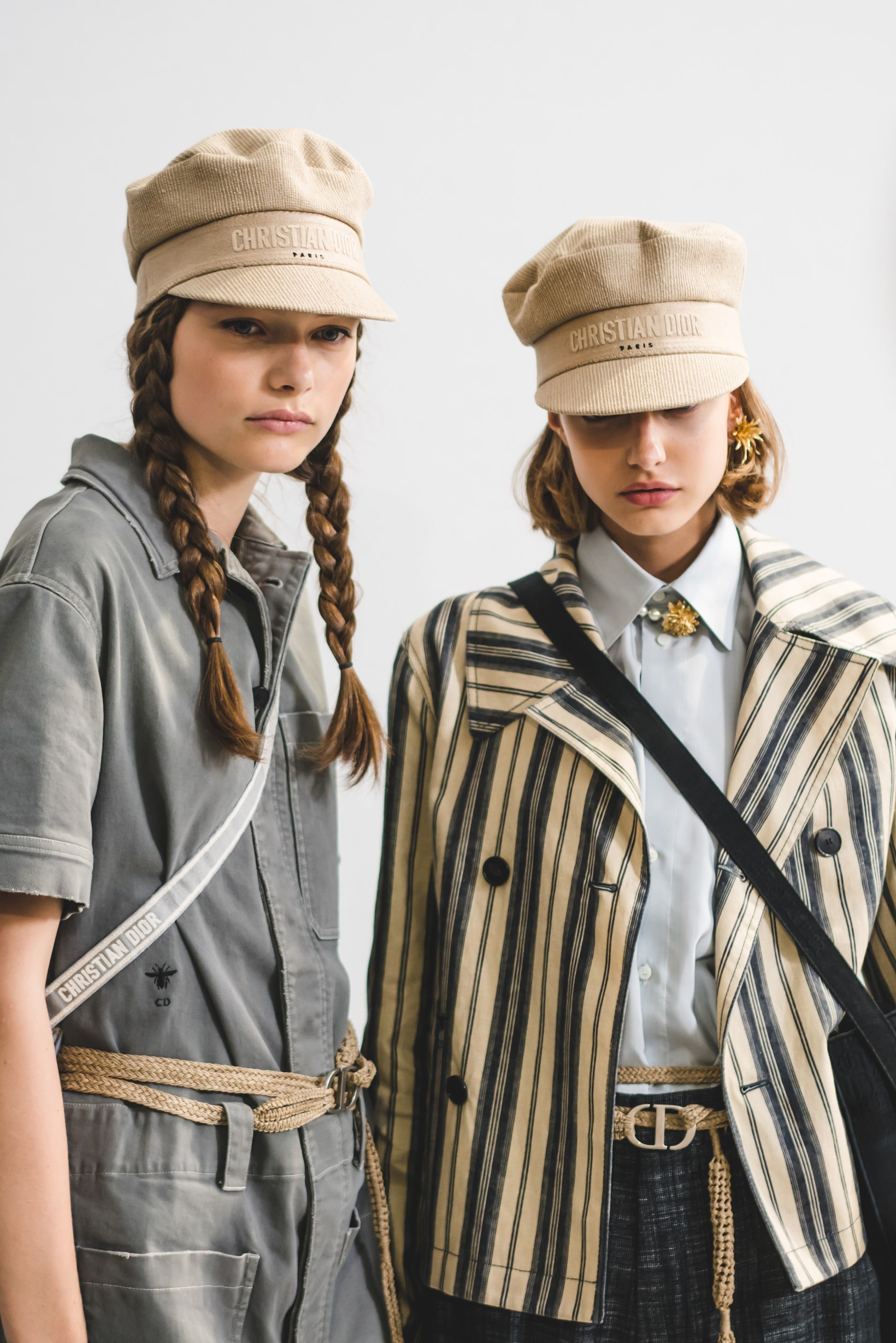 Dior Spring Summer 2020 Paris Fashion Week Collection Show Backstage Look Jackets Hats Tan