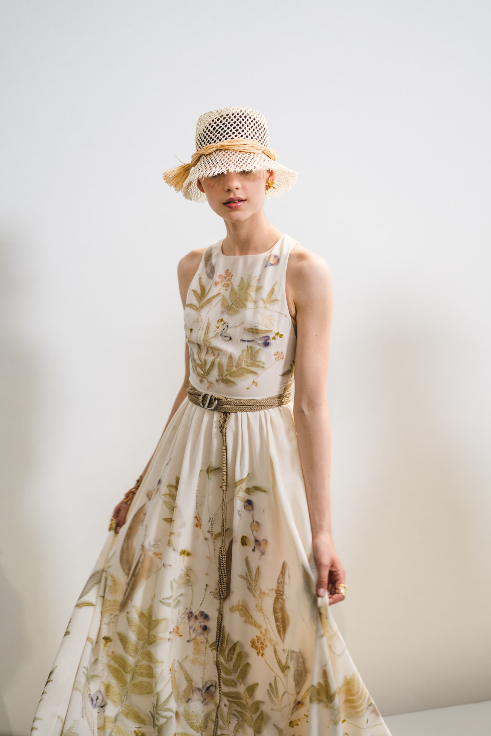 Dior Spring Summer 2020 Paris Fashion Week Collection Show Backstage Look Dress Cream