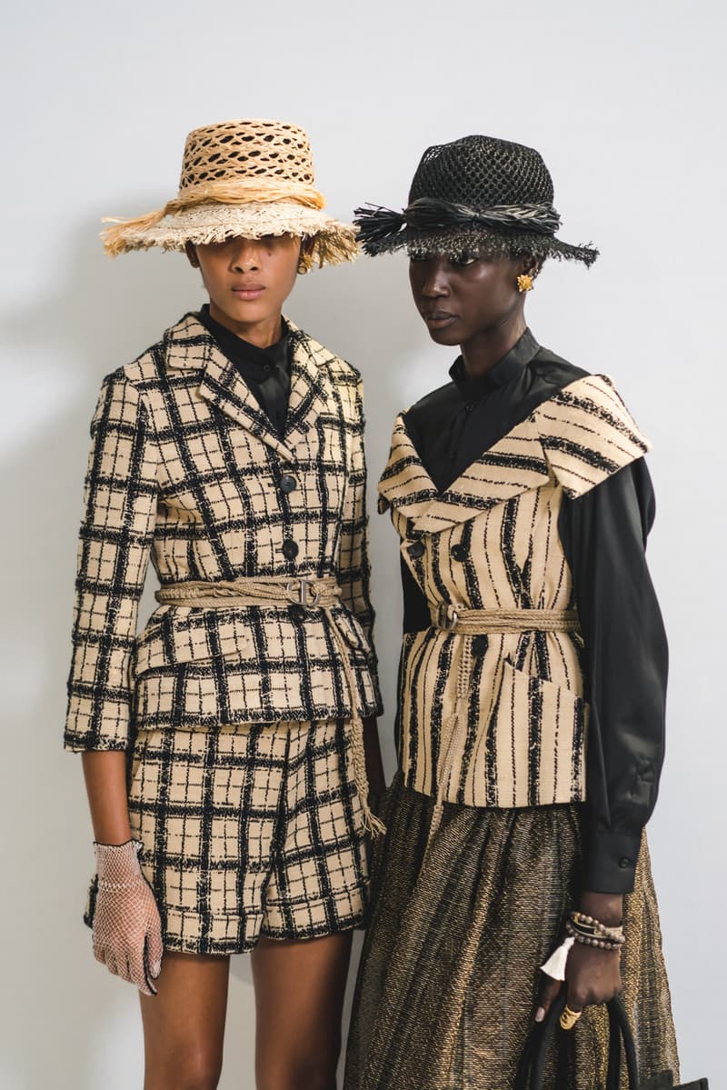 Dior Spring Summer 2020 Paris Fashion Week Collection Show Backstage Look Blazer Skirt Tan Black