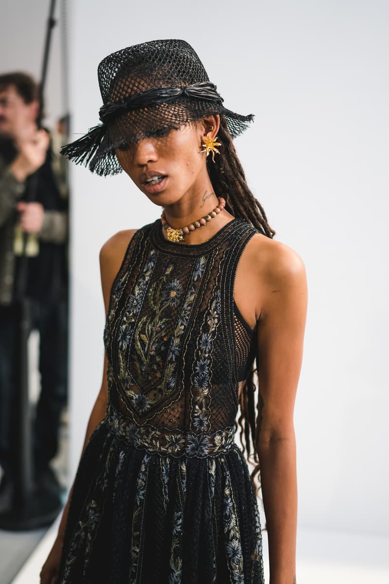 Dior Spring Summer 2020 Paris Fashion Week Collection Show Backstage Look Dress Hat Black