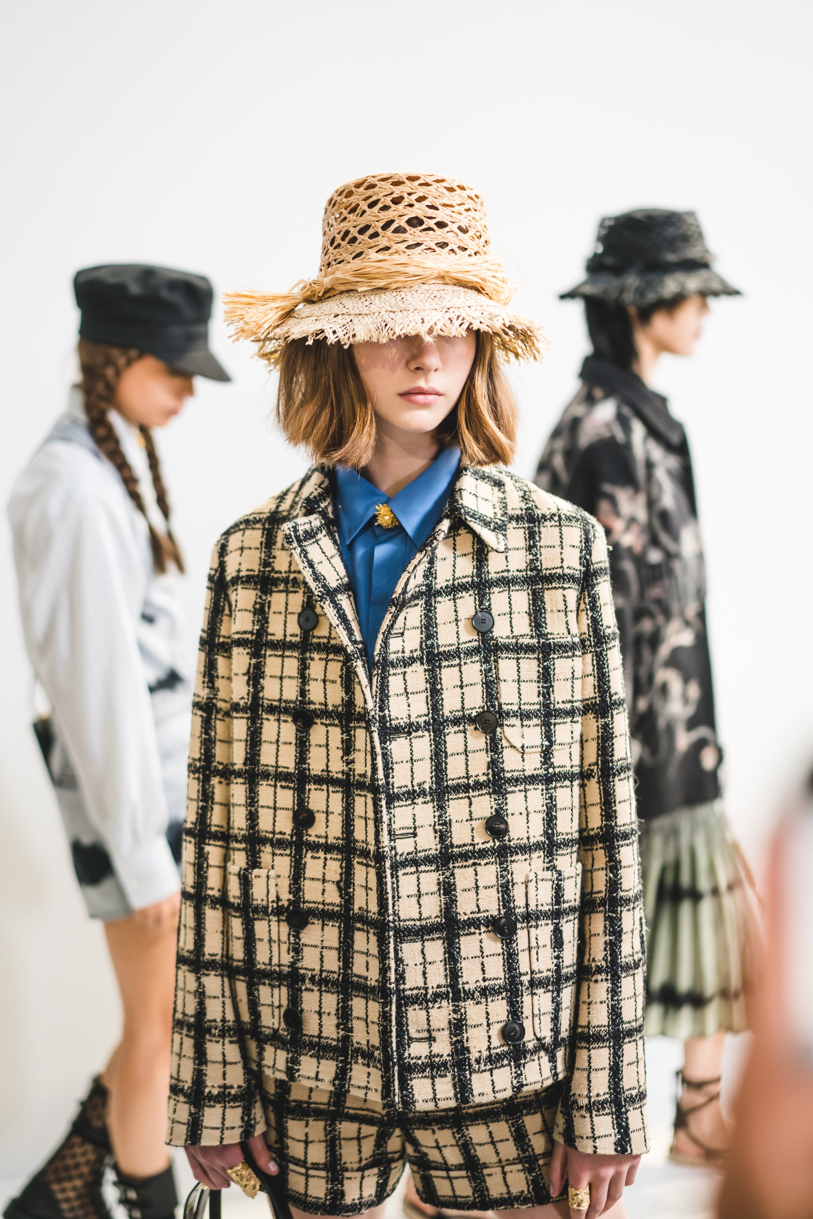 Dior Spring Summer 2020 Paris Fashion Week Collection Show Backstage Look Jacket Hat Tan