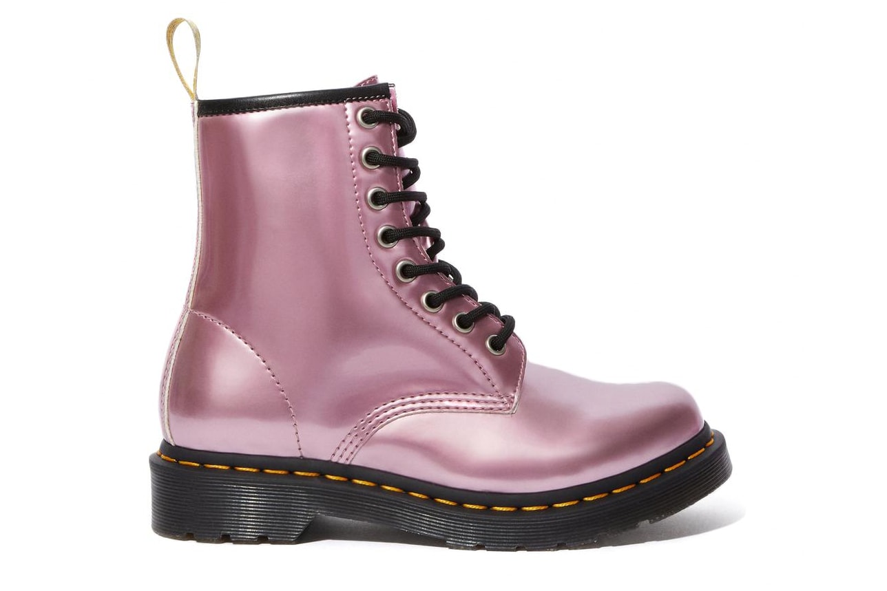 Dr. Martens Vegan Leather 1460 Boots Metallic Pink Blue Goldmix