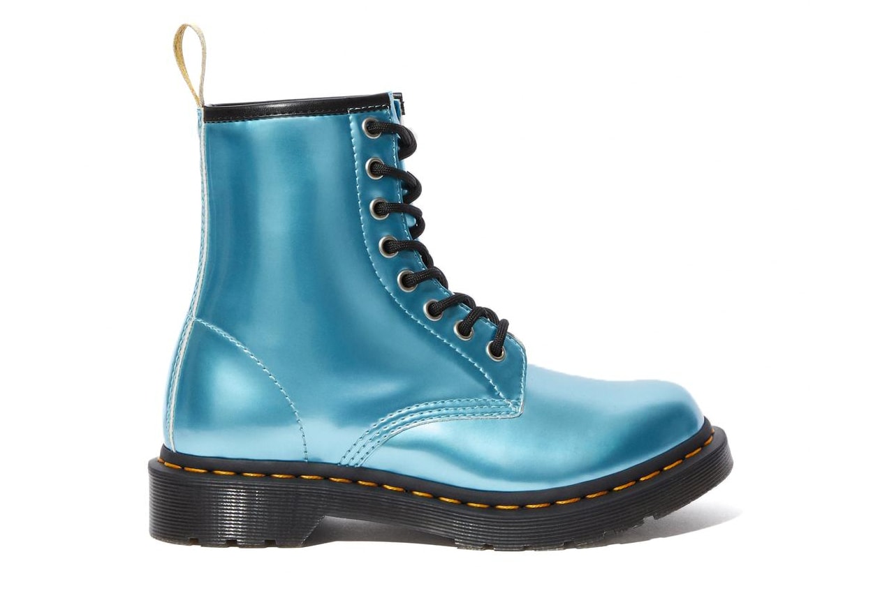 Dr. Martens Vegan Leather 1460 Boots Metallic Pink Blue Goldmix