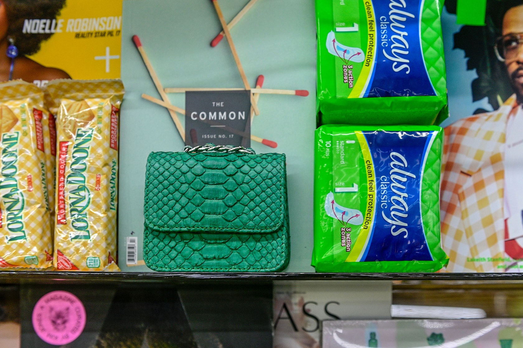 gelareh mizrahi bags mini mart pop up new york city neon bodega shop purses