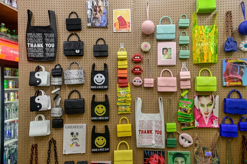 gelareh mizrahi bags mini mart pop up new york city neon bodega shop purses