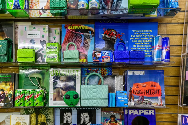 gelareh mizrahi bags mini mart pop up new york city neon bodega shop purses