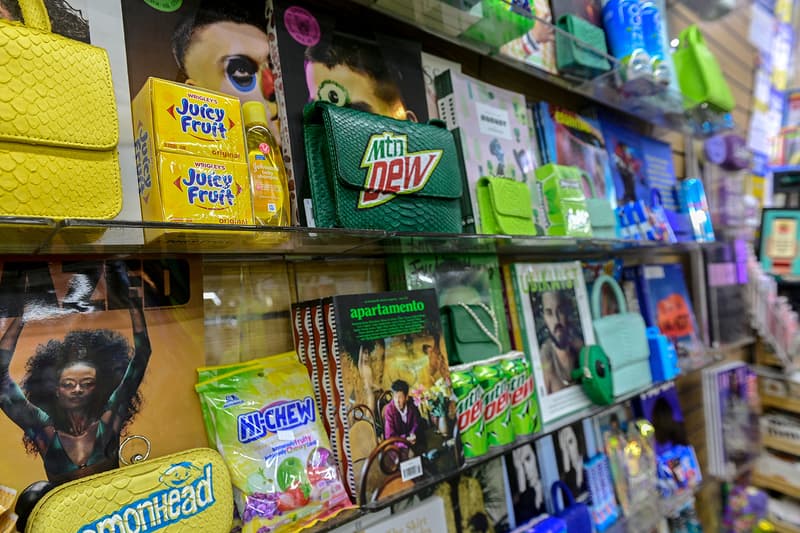 gelareh mizrahi bags mini mart pop up new york city neon bodega shop purses