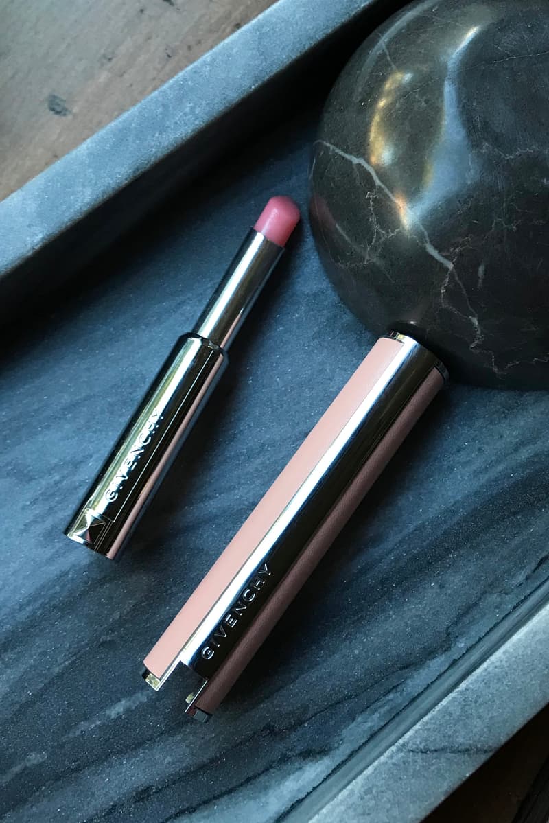 Givenchy Le Rouge Perfecto Lip Balm Review Pink Rose Lips Glowy Dewy Plumping Effect