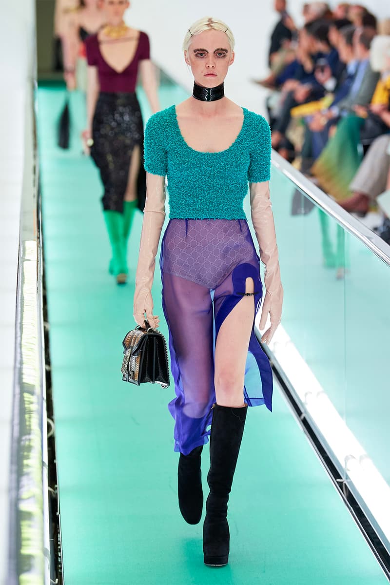 Gucci Orgasmique Spring Summer 2020 Runway Show Milan Fashion Week SS20 lace sheer dress panty underwear choker