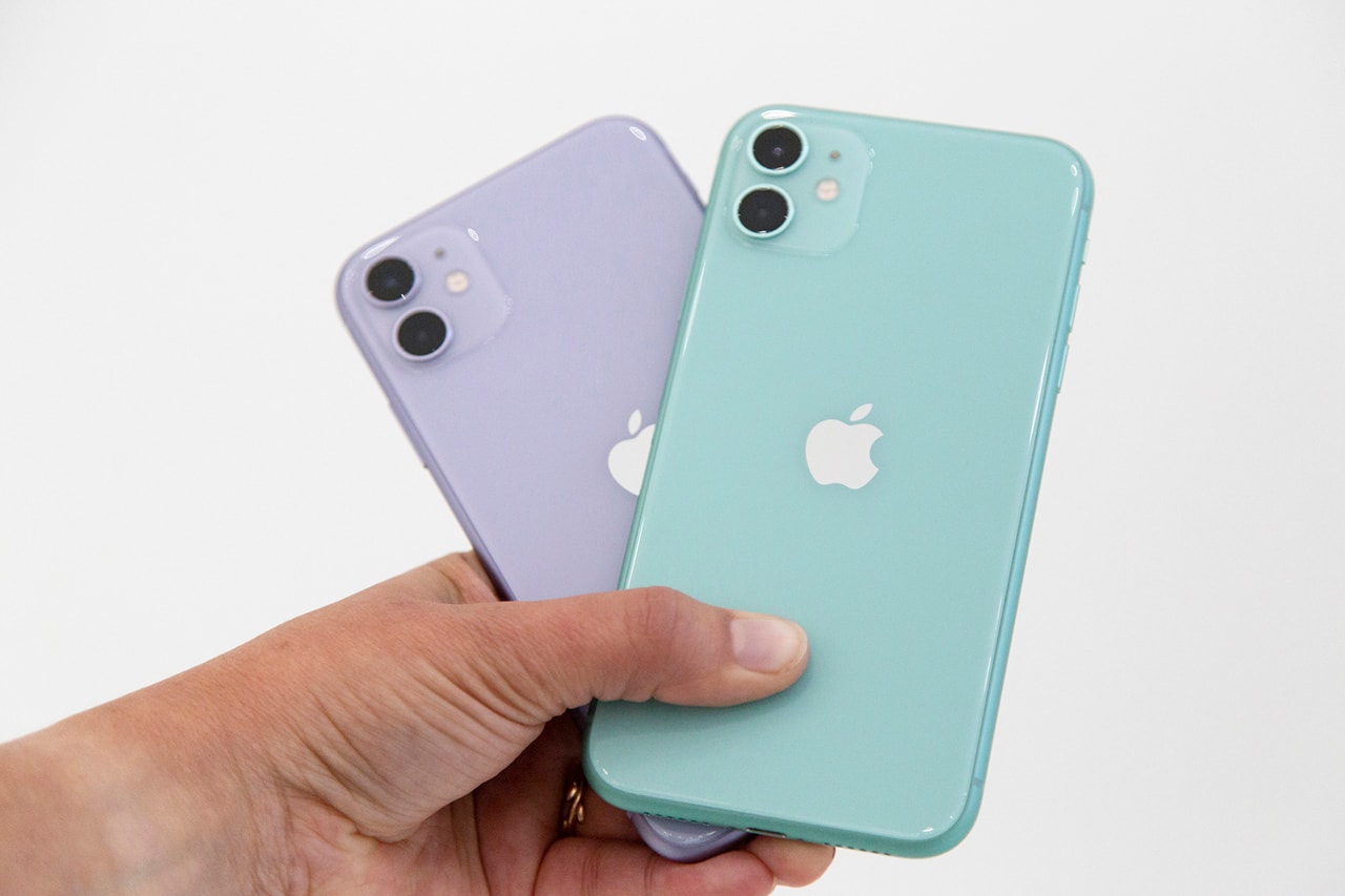apple iphone 11 purple green dual camera