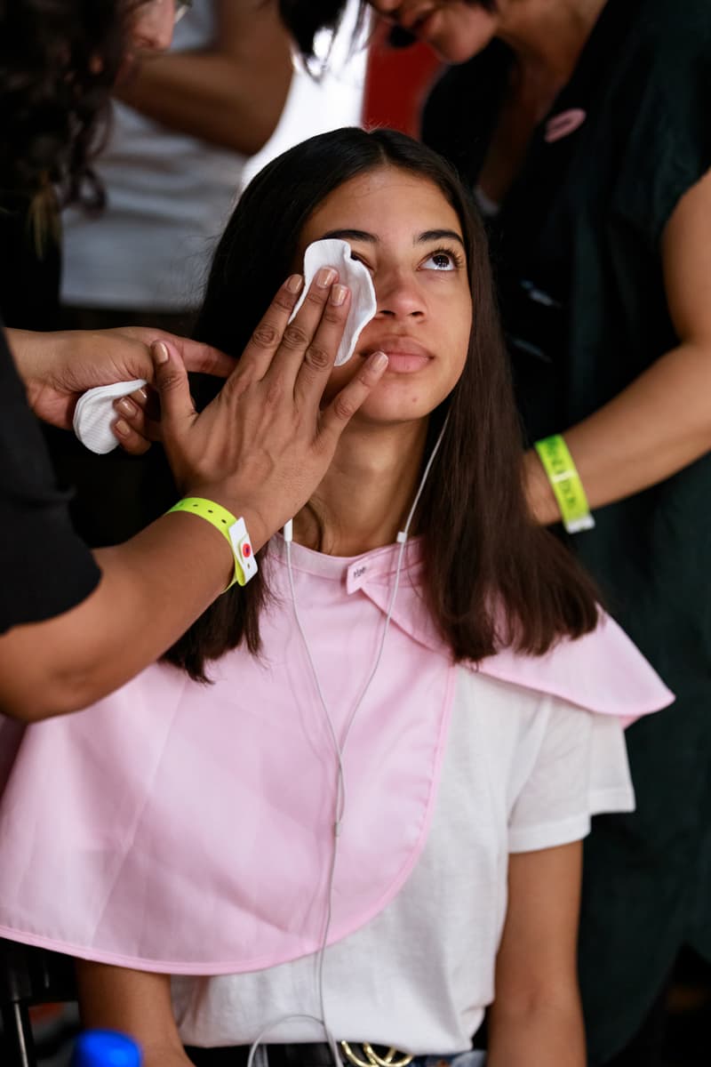 JW Anderson London Fashion Week Backstage Beauty Show SS20 Spring Summer 2020 Hair Makeup Process Kiko Milano Jonathan Anderson Collection Presentation