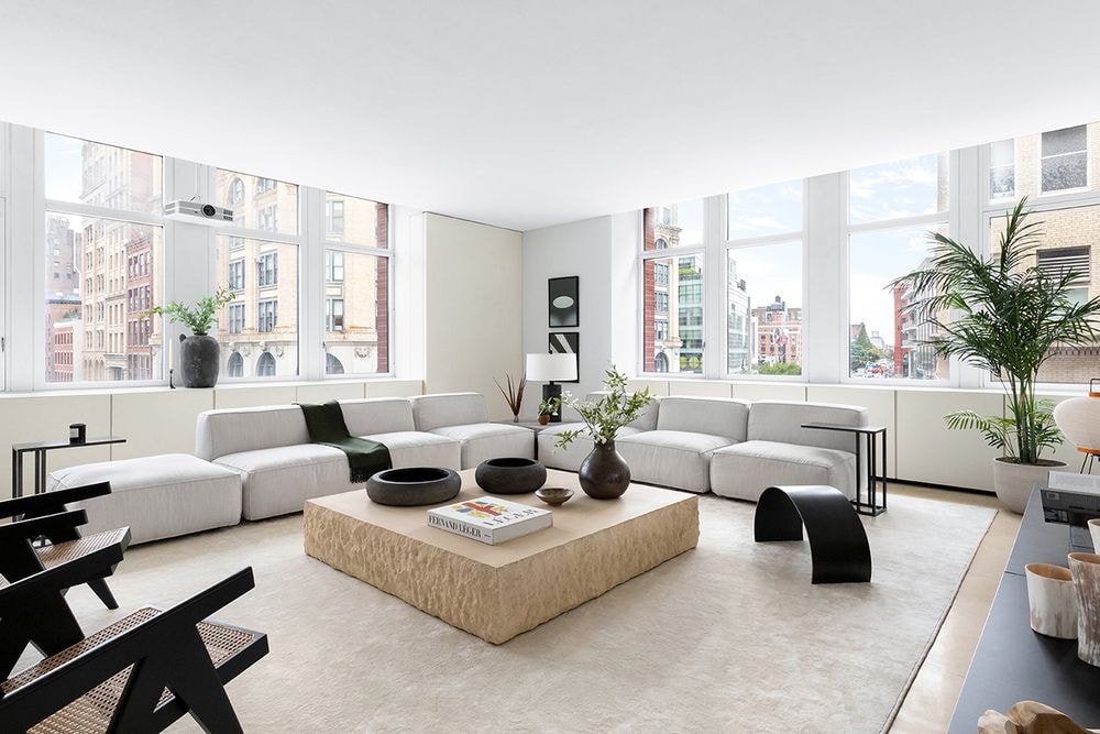 Kanye West Former SoHo New York City Apartment Furniture Tables Couches Windows
