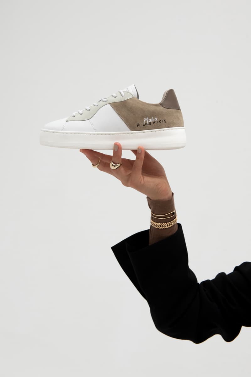 Maha Amsterdam x Filling Pieces Low Plain Court Sneaker White Brown