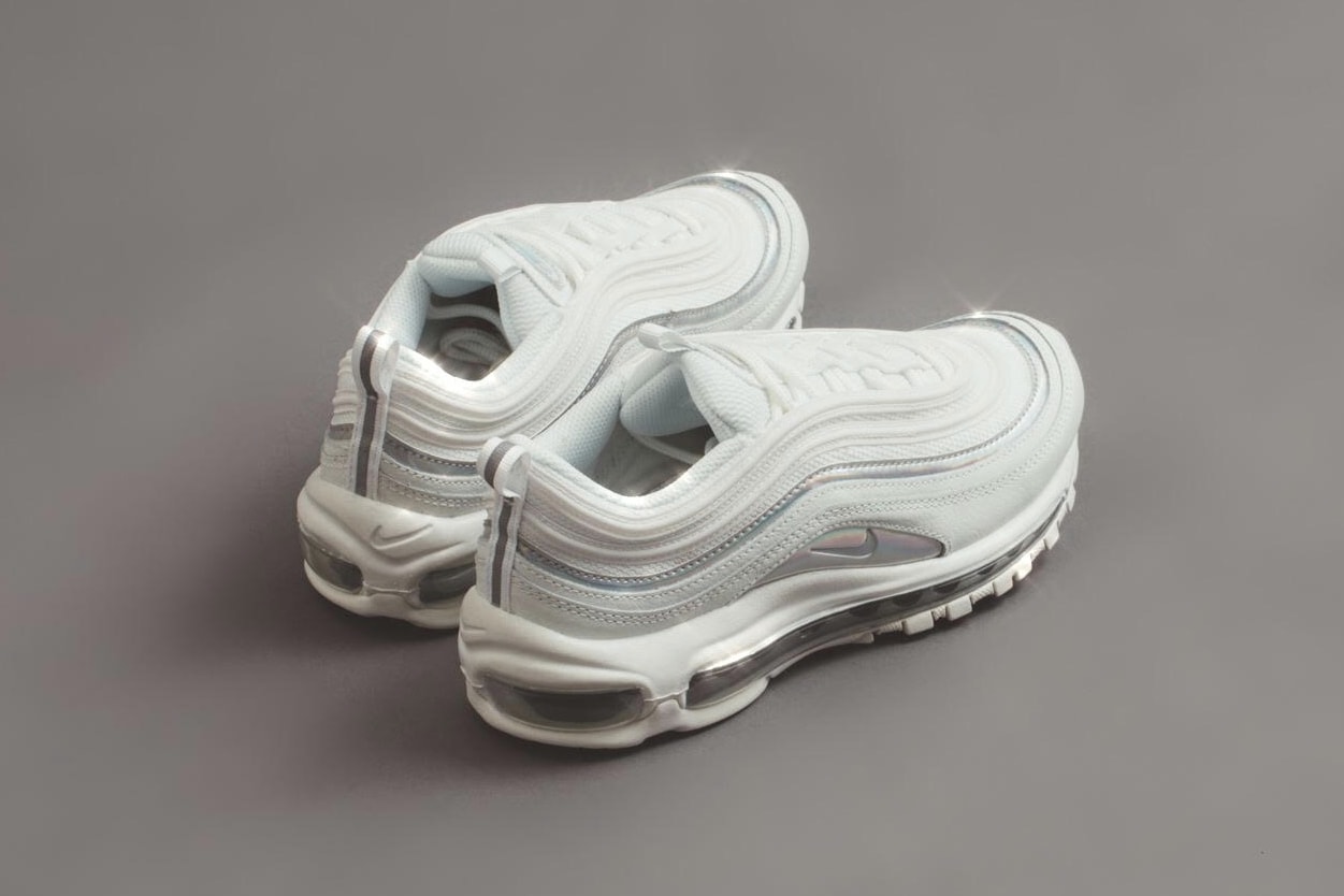 Nike Air Max 97 White Iridescent Sneaker Release Chrome Silver Glitter Trainer Footwear Grey Shiny Where to Buy