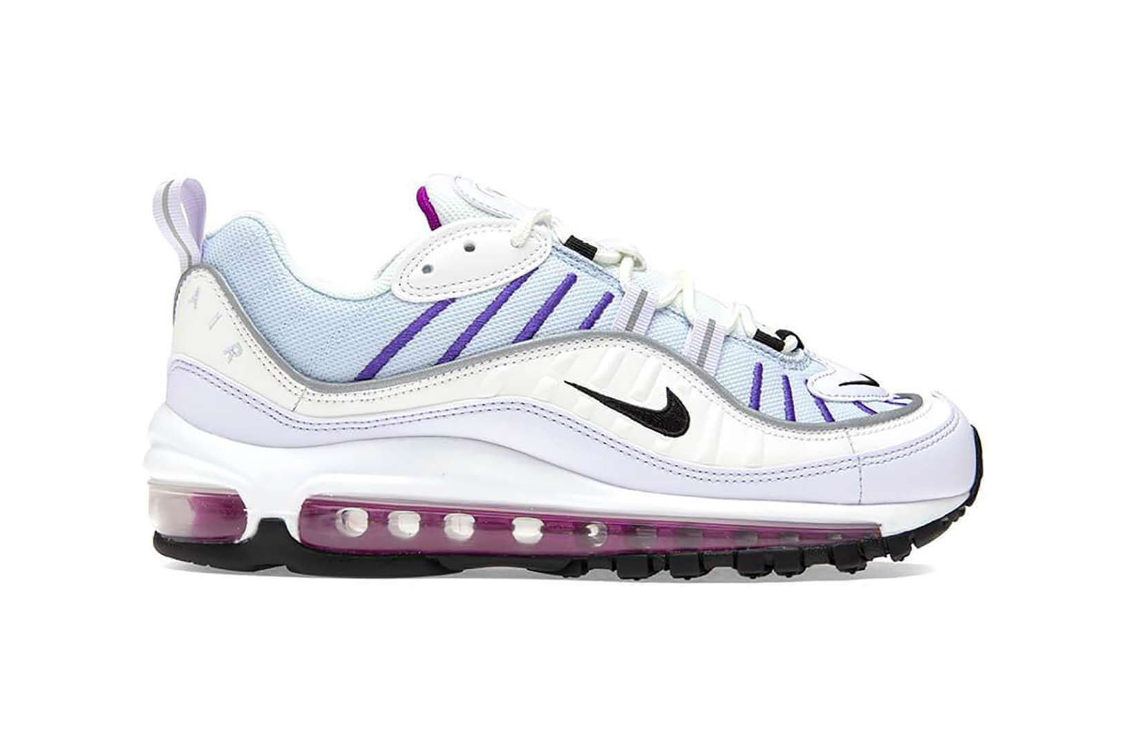 nike air max 98 womens sneakers football grey white purple pink footwear shoes sneakerhead
