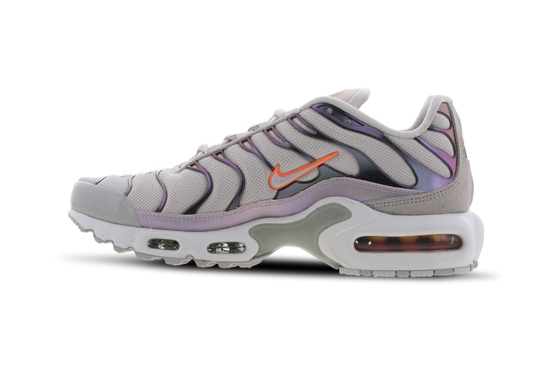 nike tn air max plus purple white orange holographic metallic sneaker price release