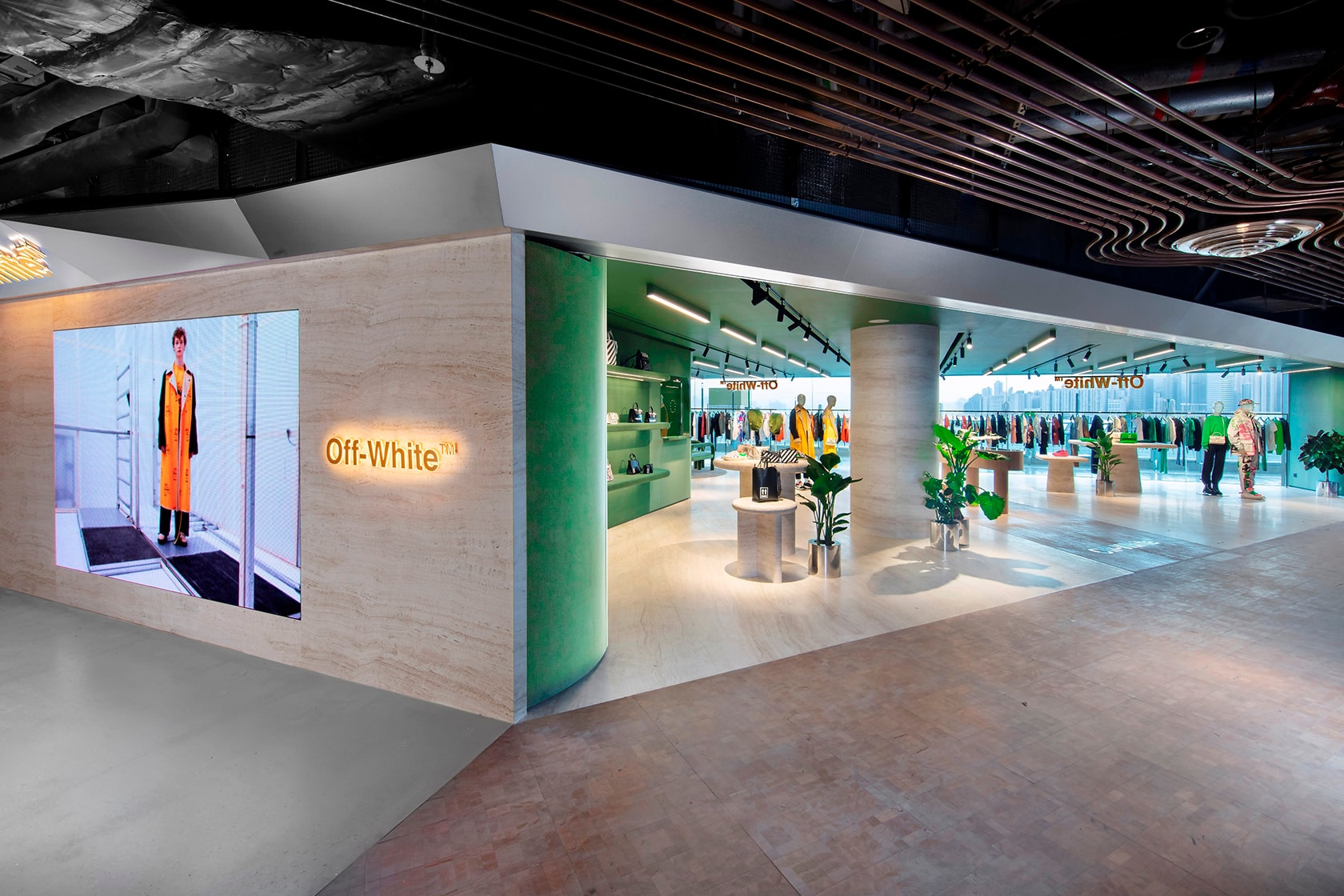 off white hong kong store victoria harbour k11 interior