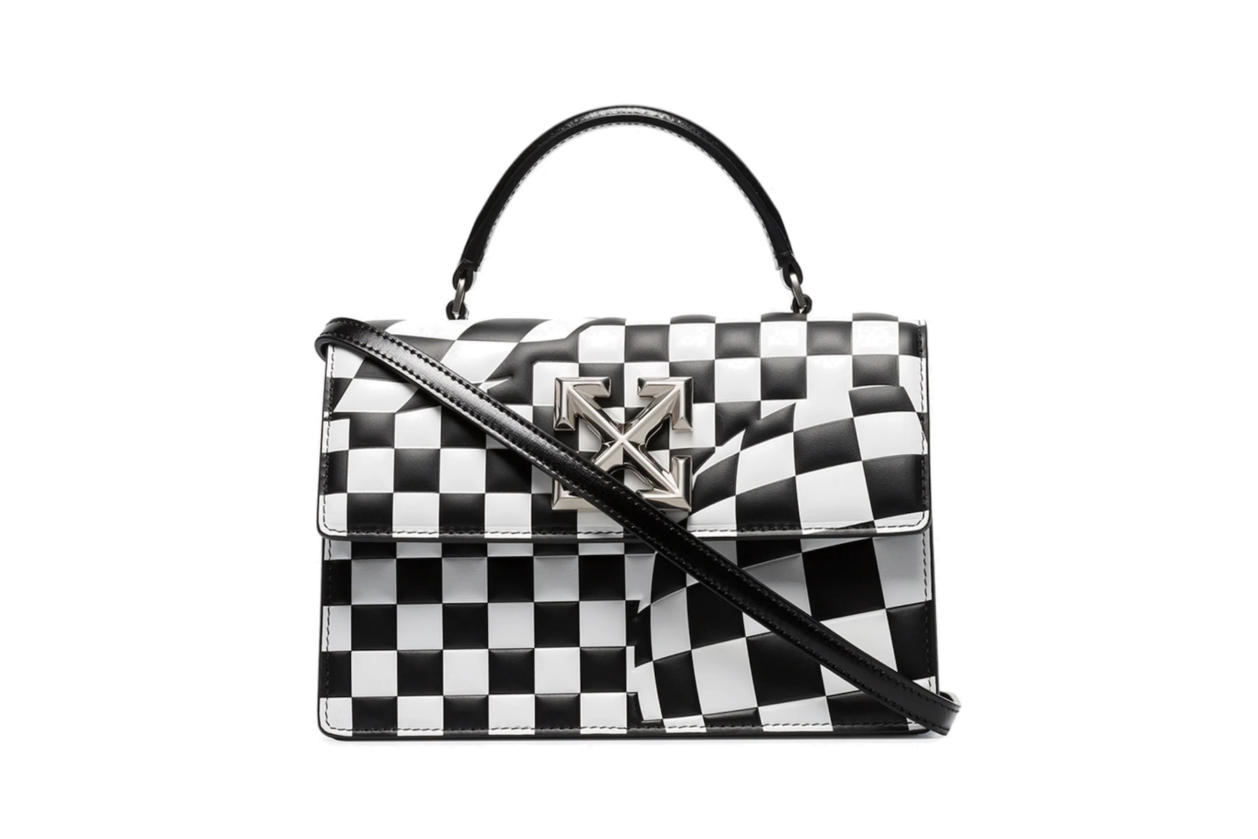 Off-White c/o Virgil Abloh Logo Plaue Top Handle Bag in Black